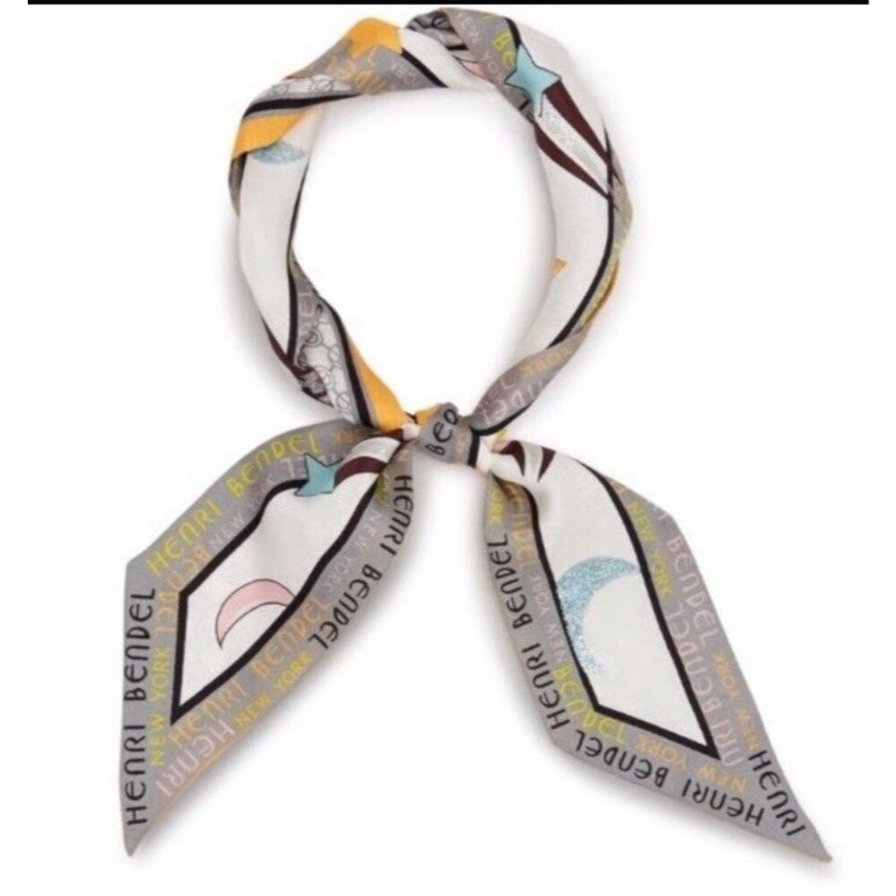 HENRI BENDEL WHIMSY CELESTIAL SKINNY MINI SILK SCARF